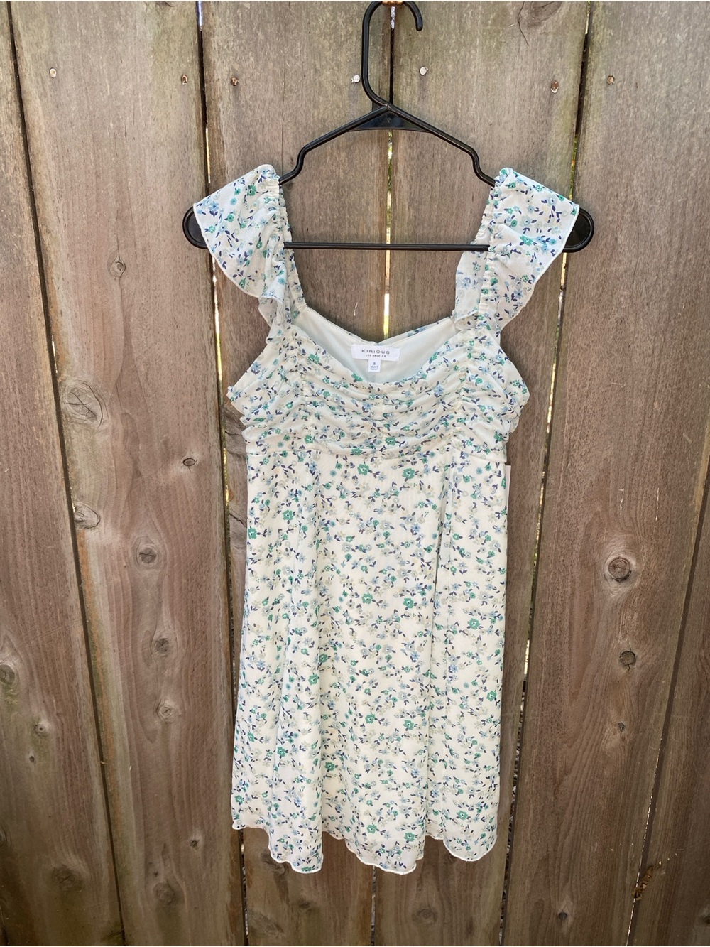 Fairy Garden Floral Cottagecore Milkmaid Mini Dress NWT Small - Picture 2 of 6